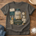 Knead More Fun Fermentation Research Department sourdough t-shirt in Pepper