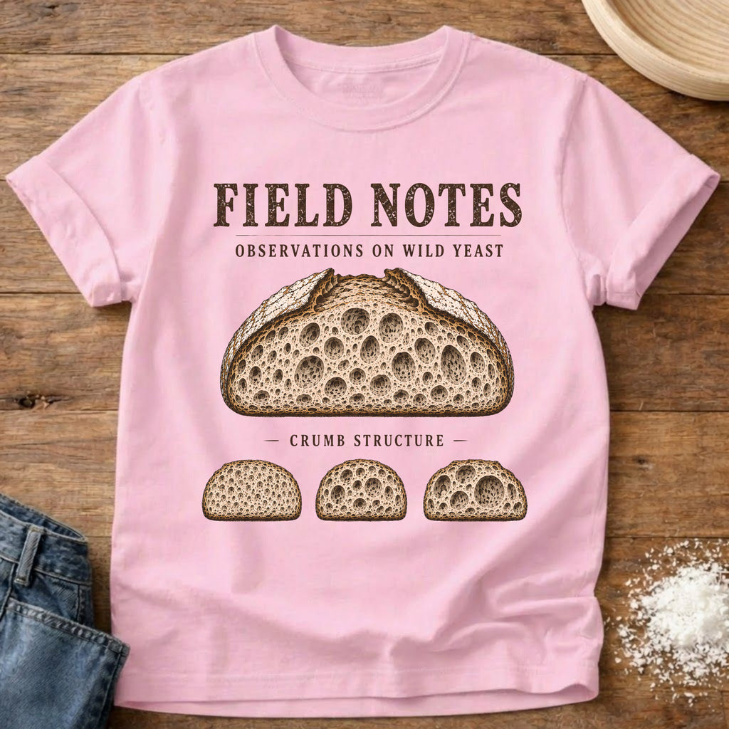 Knead More Fun Field Notes Crumb Edition sourdough t-shirt in Blossom