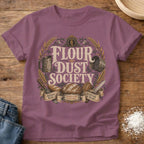 Knead More Fun Flour Dust Society sourdough t-shirt in Berry