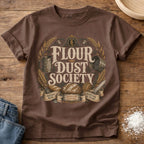 Knead More Fun Flour Dust Society sourdough t-shirt in Espresso
