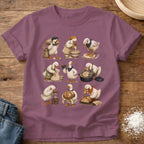 Knead More Fun Flour to Finish Goose sourdough t-shirt in Berry