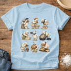 Knead More Fun Flour to Finish Goose sourdough t-shirt in Chambray