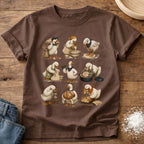 Knead More Fun Flour to Finish Goose sourdough t-shirt in Espresso