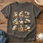 Knead More Fun Flour to Finish Goose sourdough t-shirt in Pepper