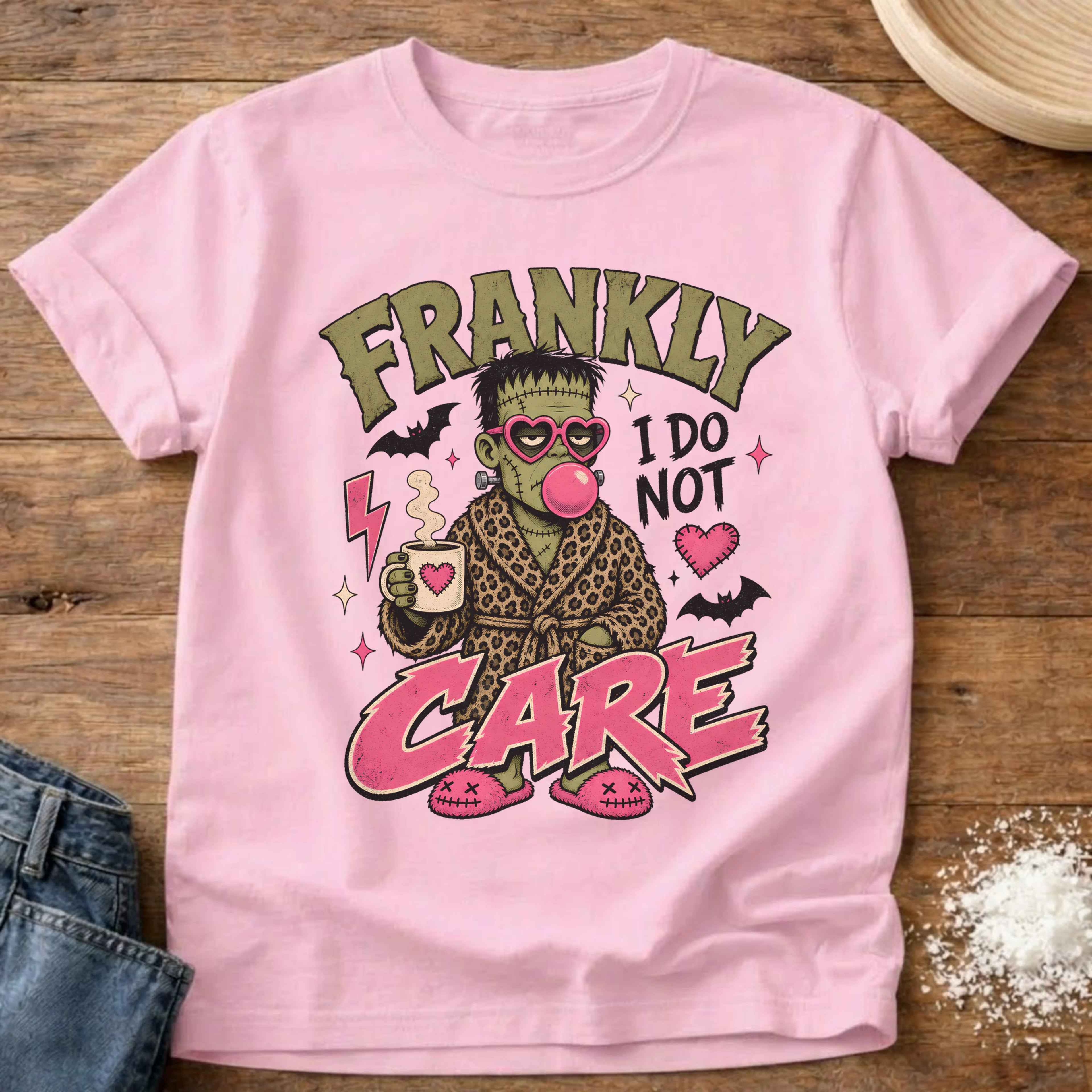 Knead More Fun frankly I do not care Halloween t-shirt in Blossom
