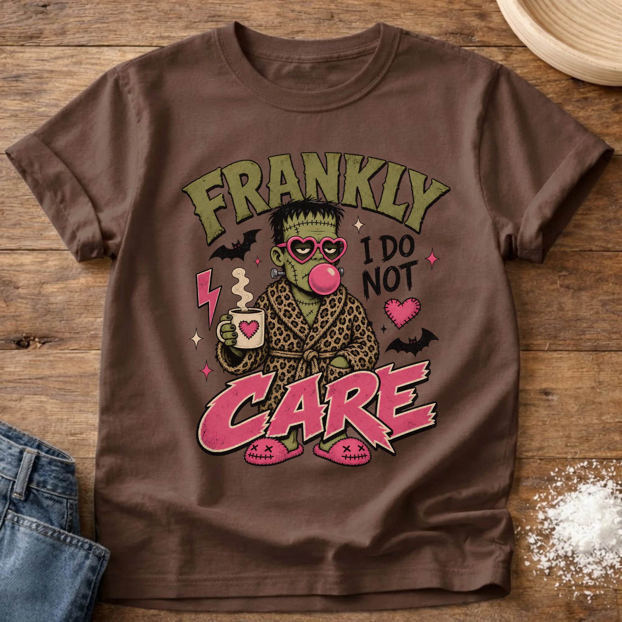 Knead More Fun frankly I do not care Halloween t-shirt in Espresso