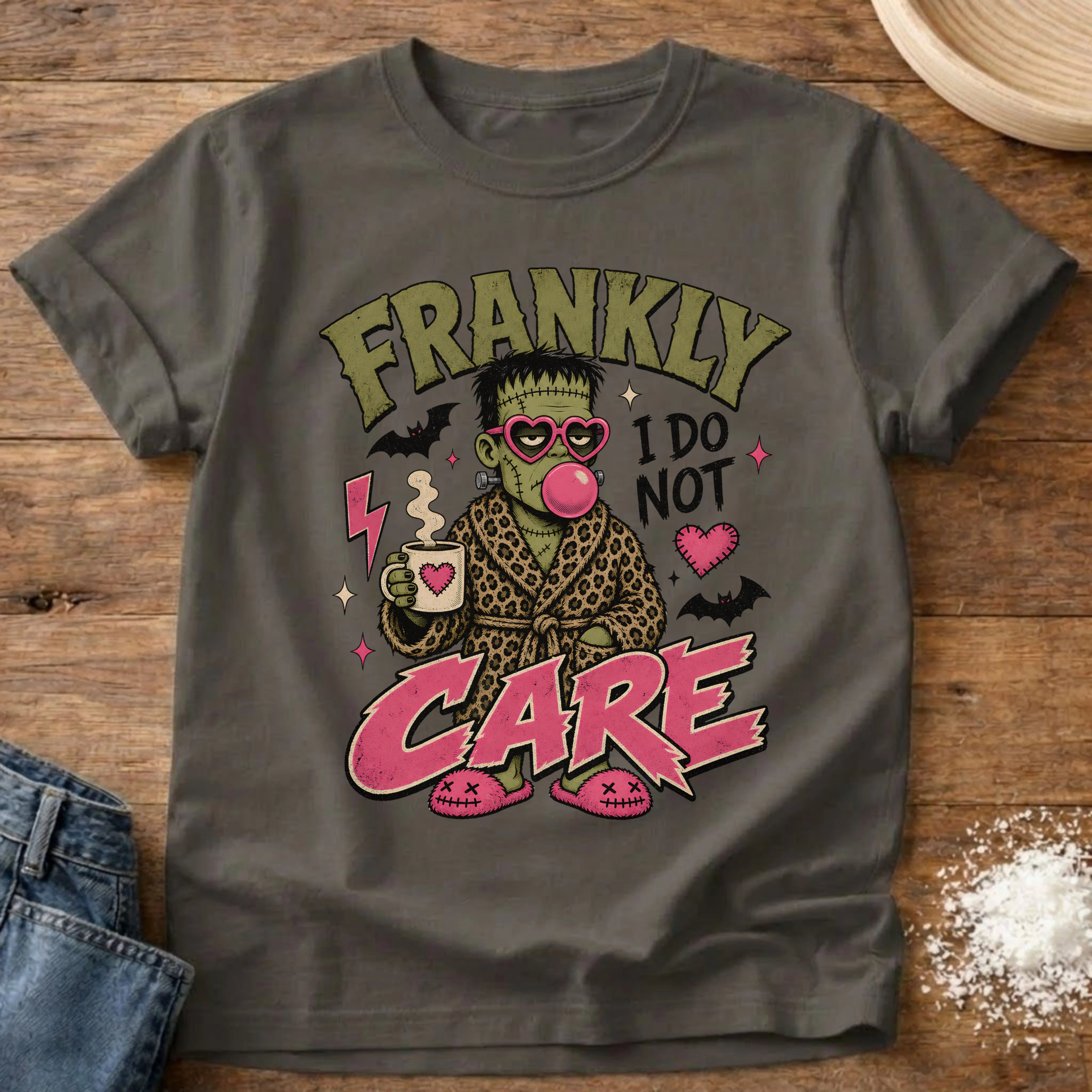 Knead More Fun frankly I do not care Halloween t-shirt in Pepper
