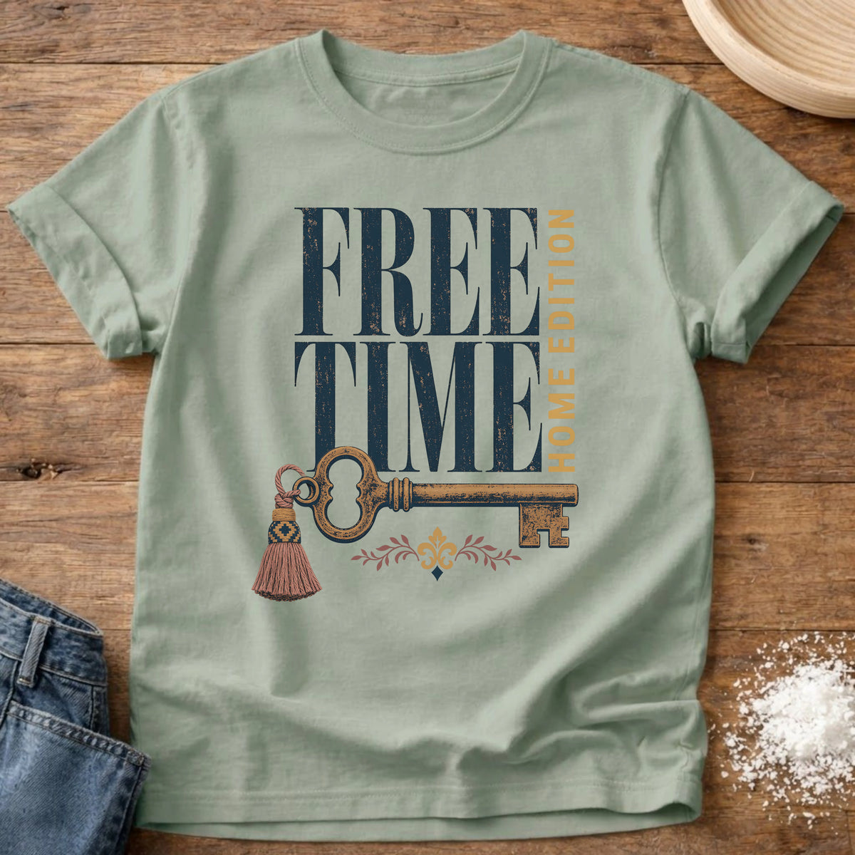 Knead More Fun free time home edition homebody t-shirt in Bay