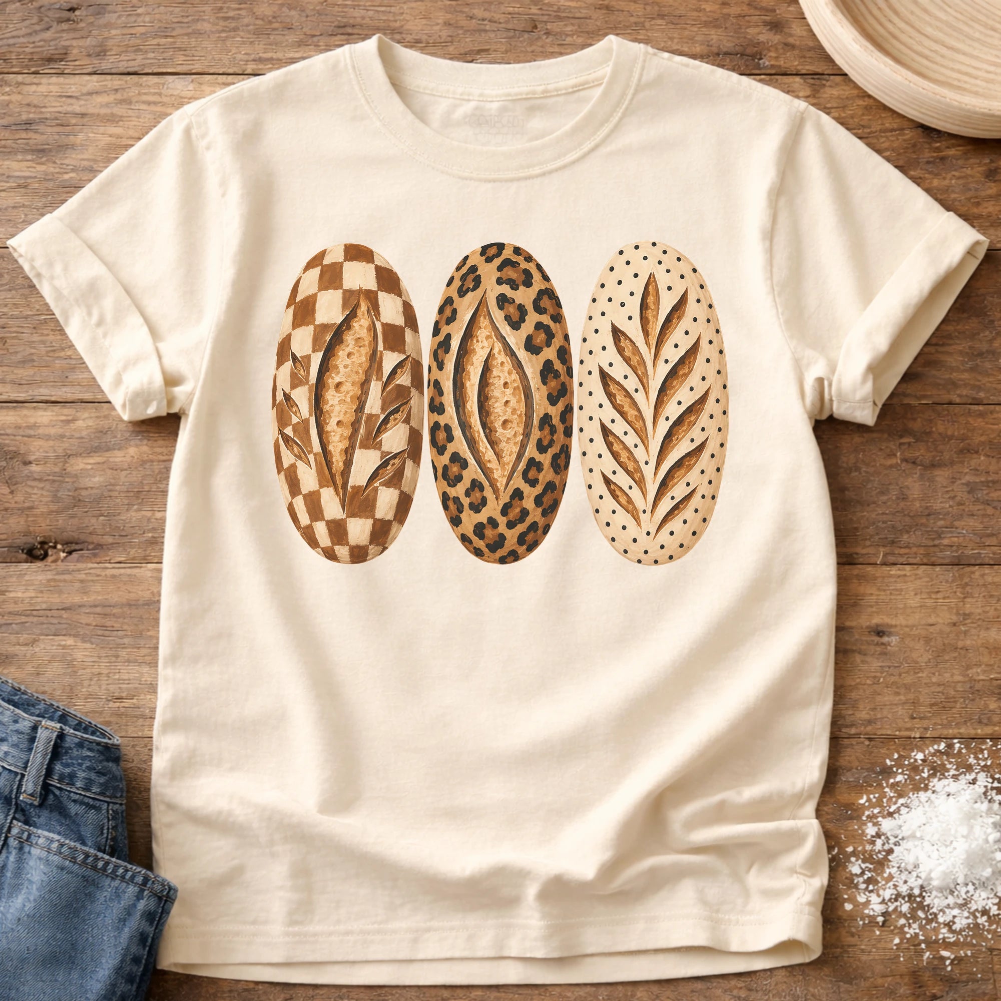 Knead More Fun Fun Fall Loaves sourdough t-shirt in Ivory