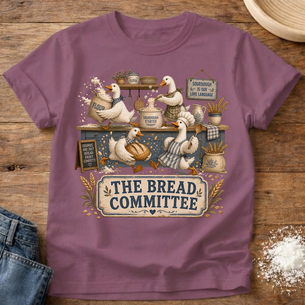 Knead More Fun Goose Bread Committee sourdough t-shirt in Berry