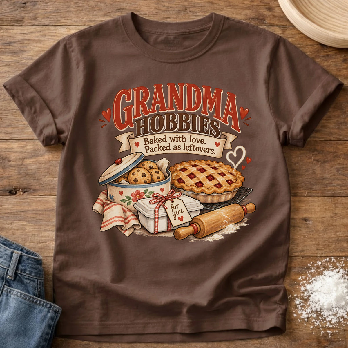 Knead More Fun Grandma Hobbies Baking t-shirt in Espresso