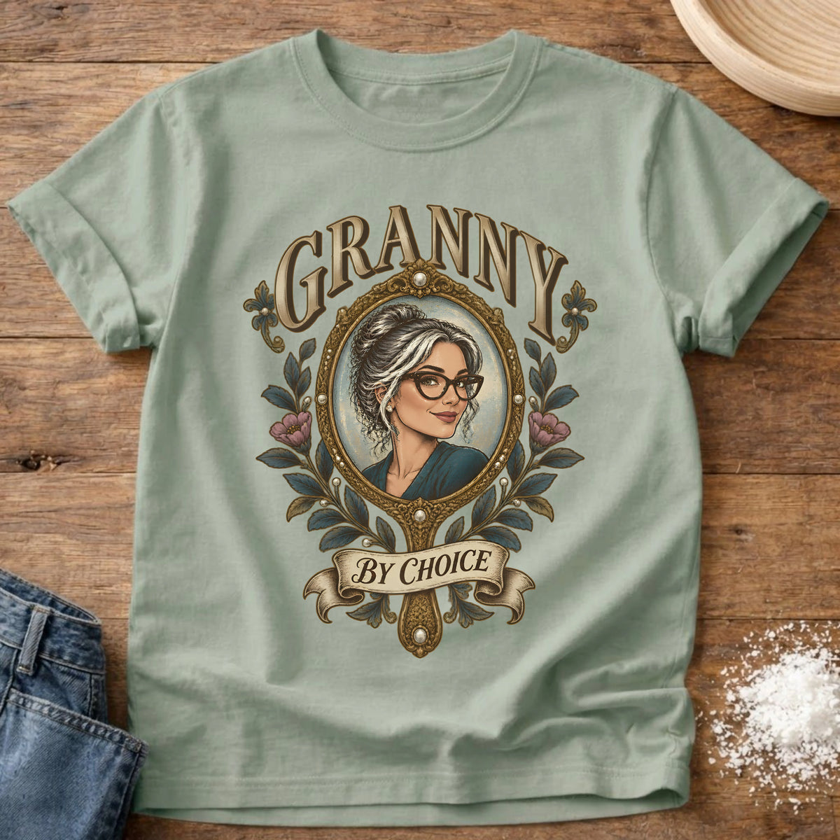 Knead More Fun Granny By Choice grannycore t-shirt in Bay