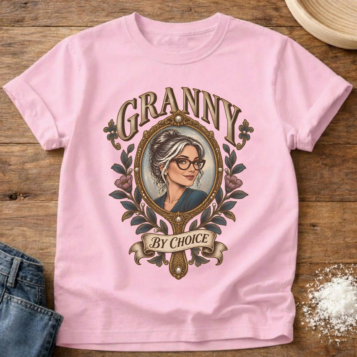 Knead More Fun Granny By Choice grannycore t-shirt in Blossom