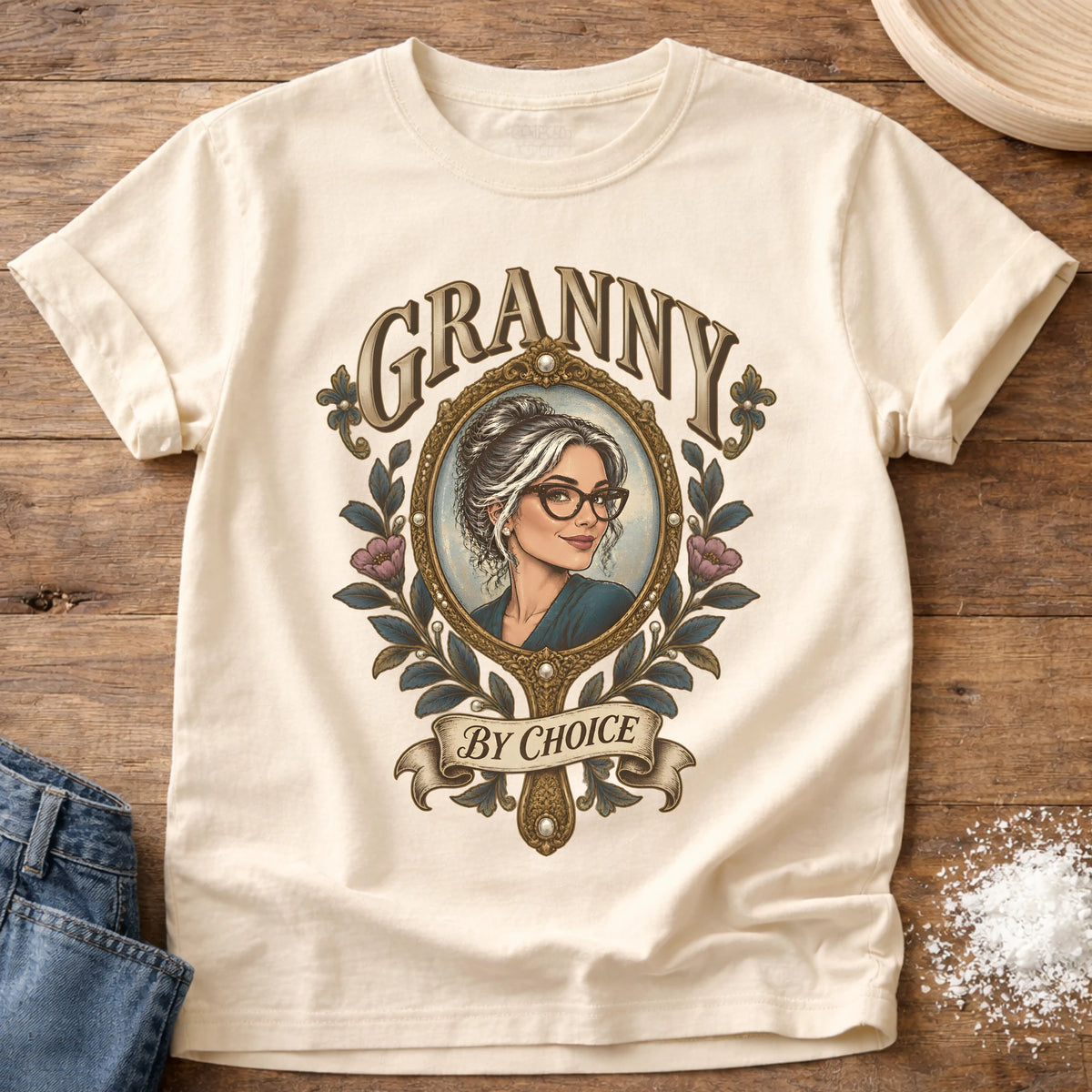 Knead More Fun Granny By Choice grannycore t-shirt in Ivory