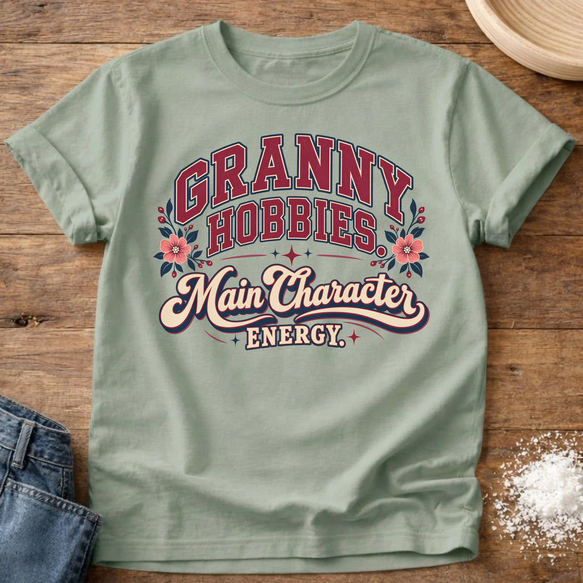 Knead More Fun Granny Hobbies t-shirt in Bay