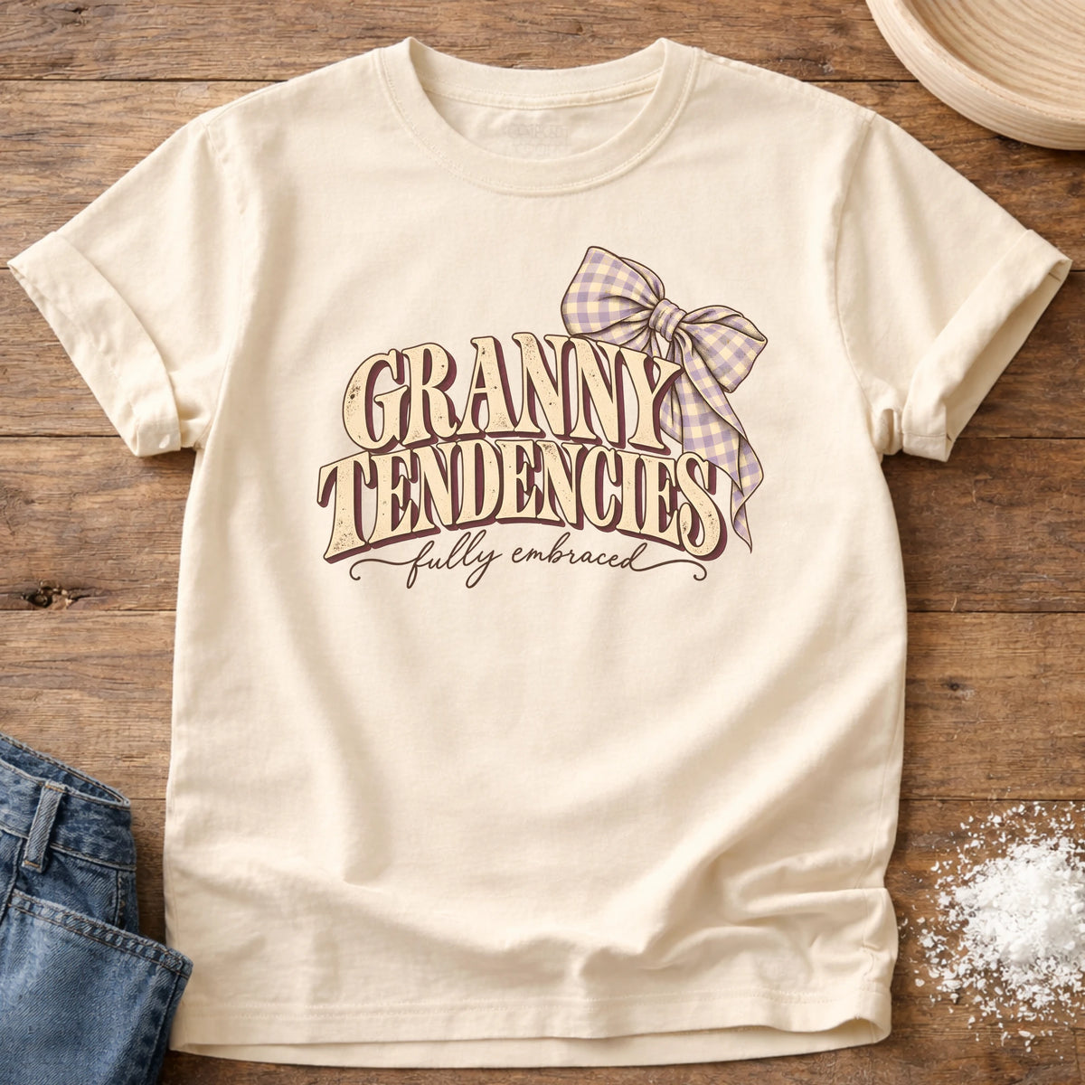 Knead More Fun Granny Tendancies grannycore t-shirt in Ivory