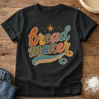 Knead More Fun Groovy Bread Maker sourdough t-shirt in Black