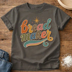 Knead More Fun Groovy Bread Maker sourdough t-shirt in Pepper