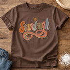 Knead More Fun Groovy Sourdough retro tee in Espresso