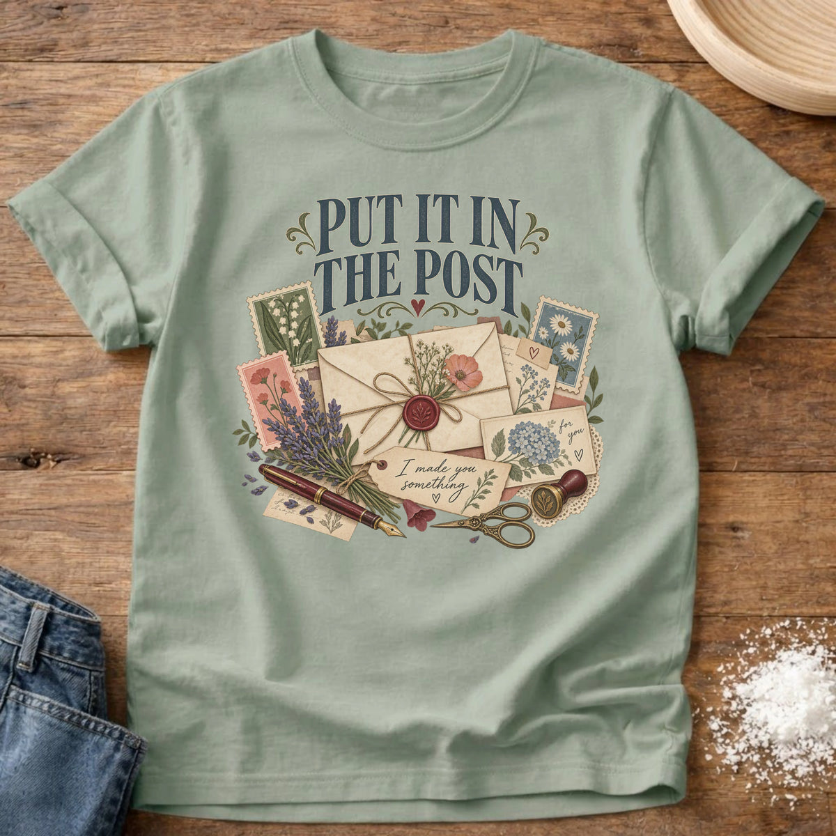 Knead More Fun Handwritten Sentiments graphic t-shirt in Bay