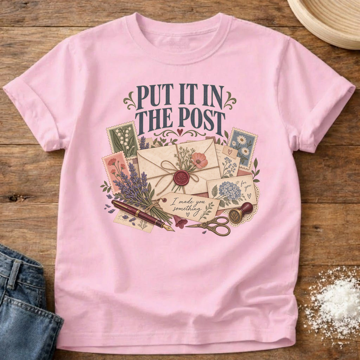 Knead More Fun Handwritten Sentiments graphic t-shirt in Blossom