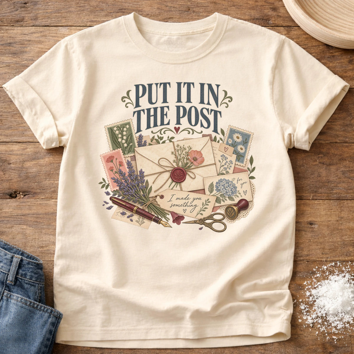 Knead More Fun Handwritten Sentiments graphic t-shirt in Ivory