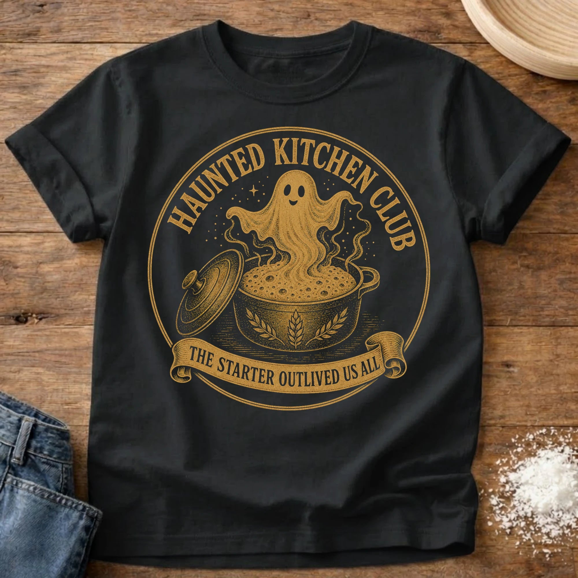 Knead More Fun Haunted Kitchen Club t-shirt in Black