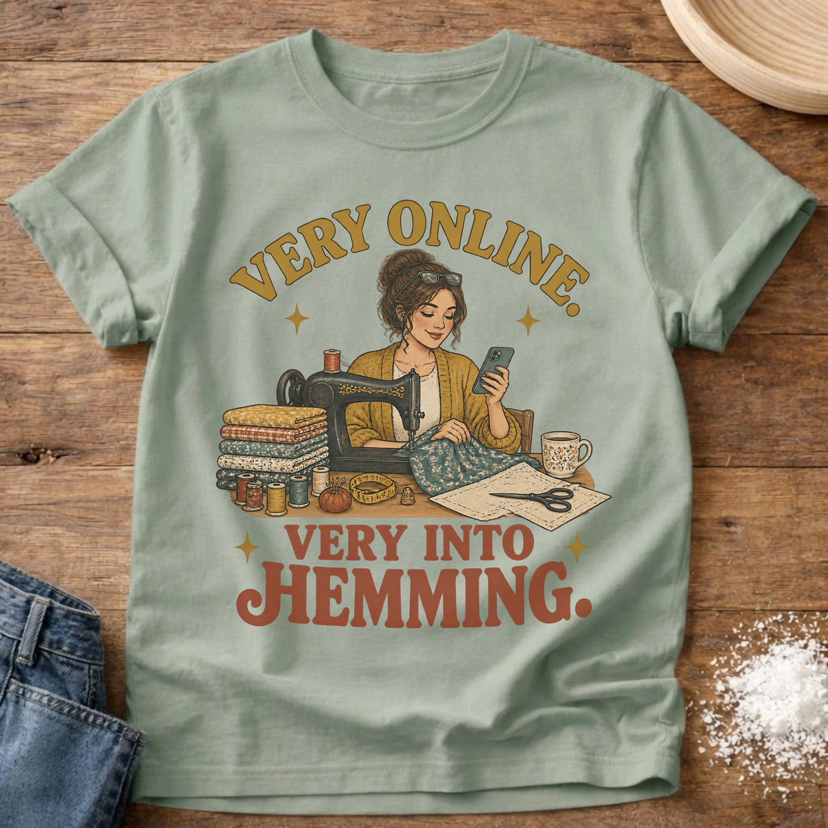 Knead More Fun Hemming Era hemming t-shirt in Bay
