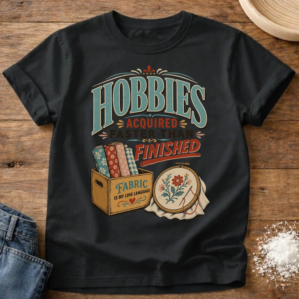 Knead More Fun Hobbies Acquired homebody t-shirt in Black