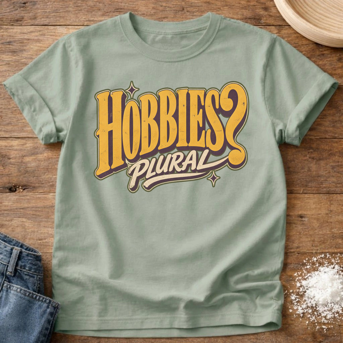 Knead More Fun Hobbies Plural grannycore t-shirt in Bay