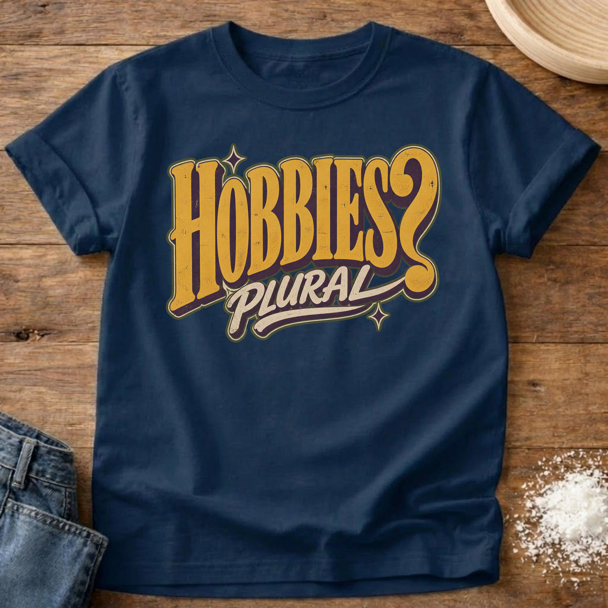 Knead More Fun Hobbies Plural grannycore t-shirt in Navy