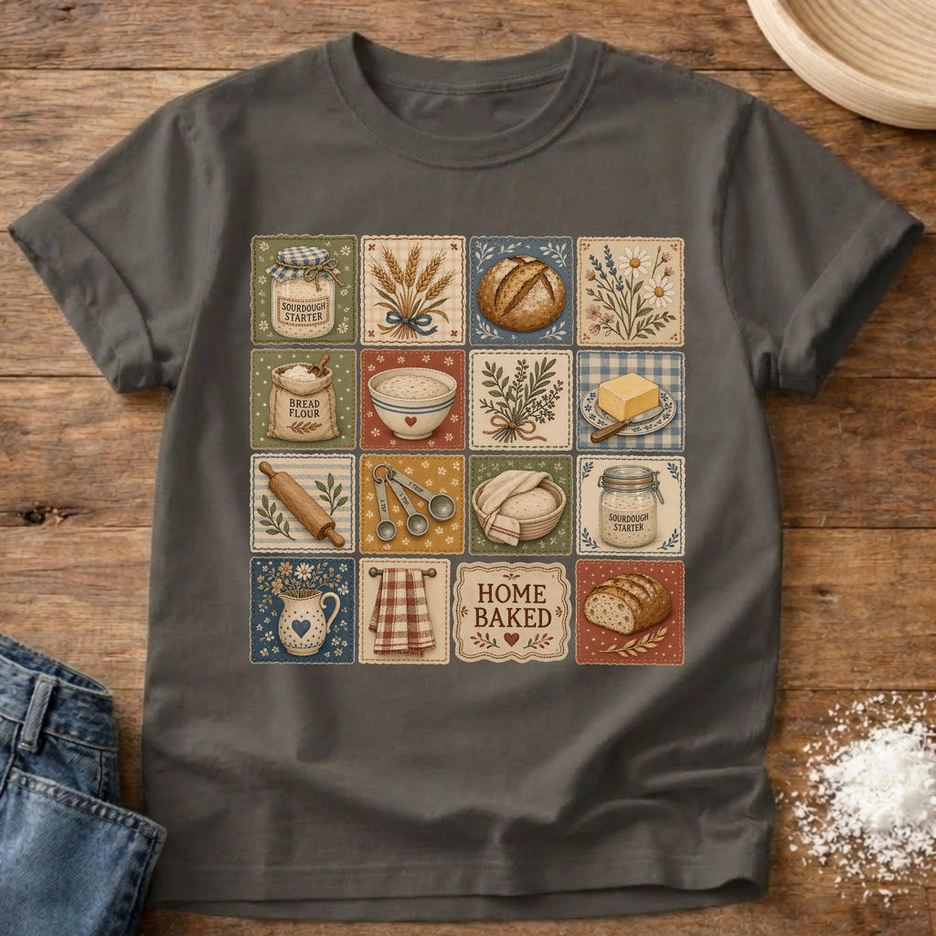 Knead More Fun Home Baked Collection sourdough t-shirt in Pepper