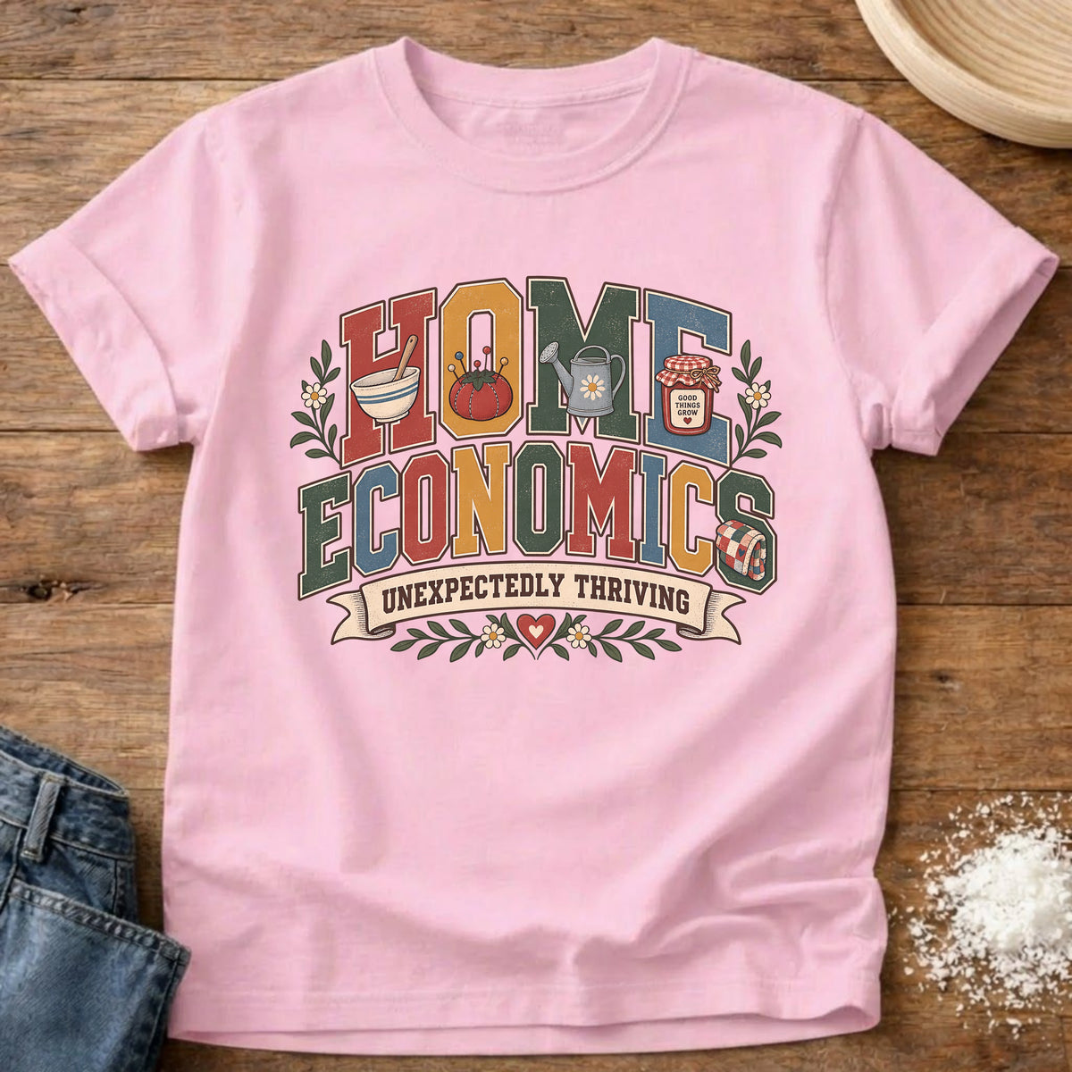 Knead More Fun Home Ec home economics t-shirt in Blossom