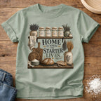 Knead More Fun Home is Where the Starter Lives sourdough t-shirt in Bay