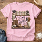 Knead More Fun Home is Where the Starter Lives sourdough t-shirt in Blossom