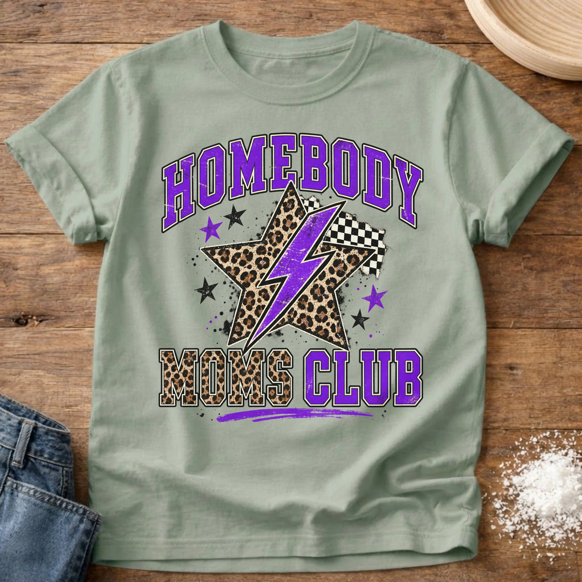 Knead More Fun Homebody Mom's Club t-shirt in Bay