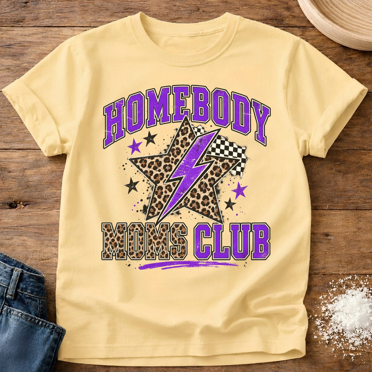 Knead More Fun Homebody Mom's Club t-shirt in Butter
