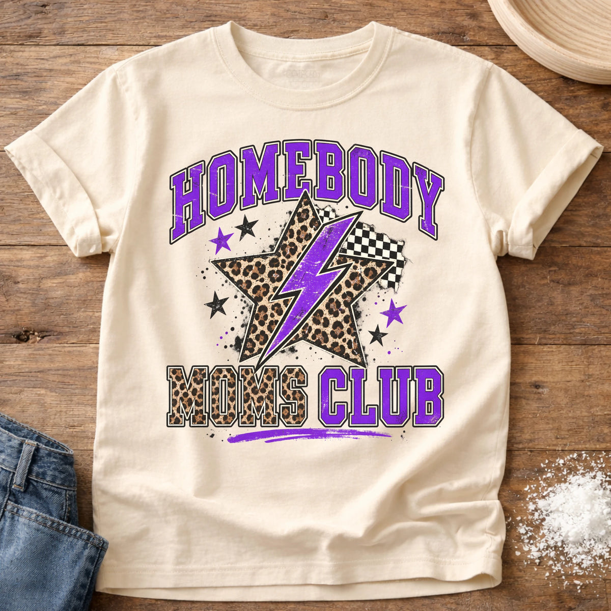 Knead More Fun Homebody Mom's Club t-shirt in Ivory