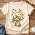Knead More Fun I'm Fine Frog sourdough t-shirt in Ivory