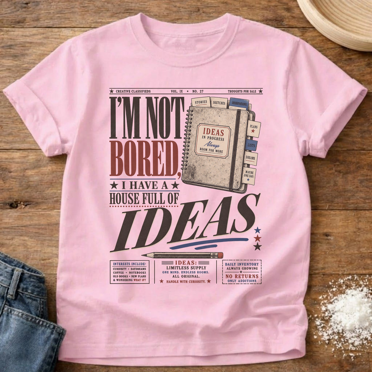 Knead More Fun Ideas In Progress homebody t-shirt in Blossom