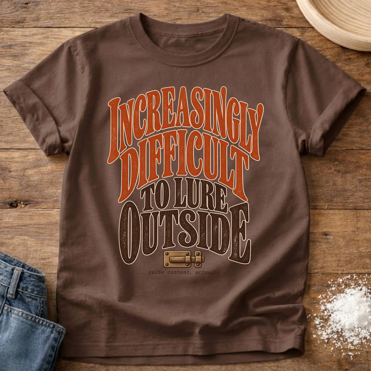 Knead More Fun Increasingly Difficult Outside t-shirt in Espresso