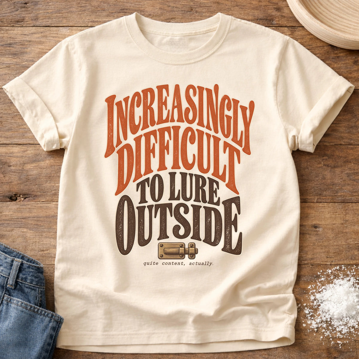Knead More Fun Increasingly Difficult Outside t-shirt in Ivory