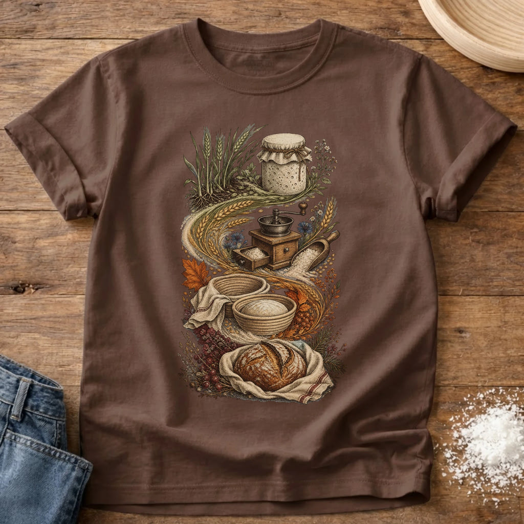 Knead More Fun It's a Process vintage sourdough t-shirt in Espresso