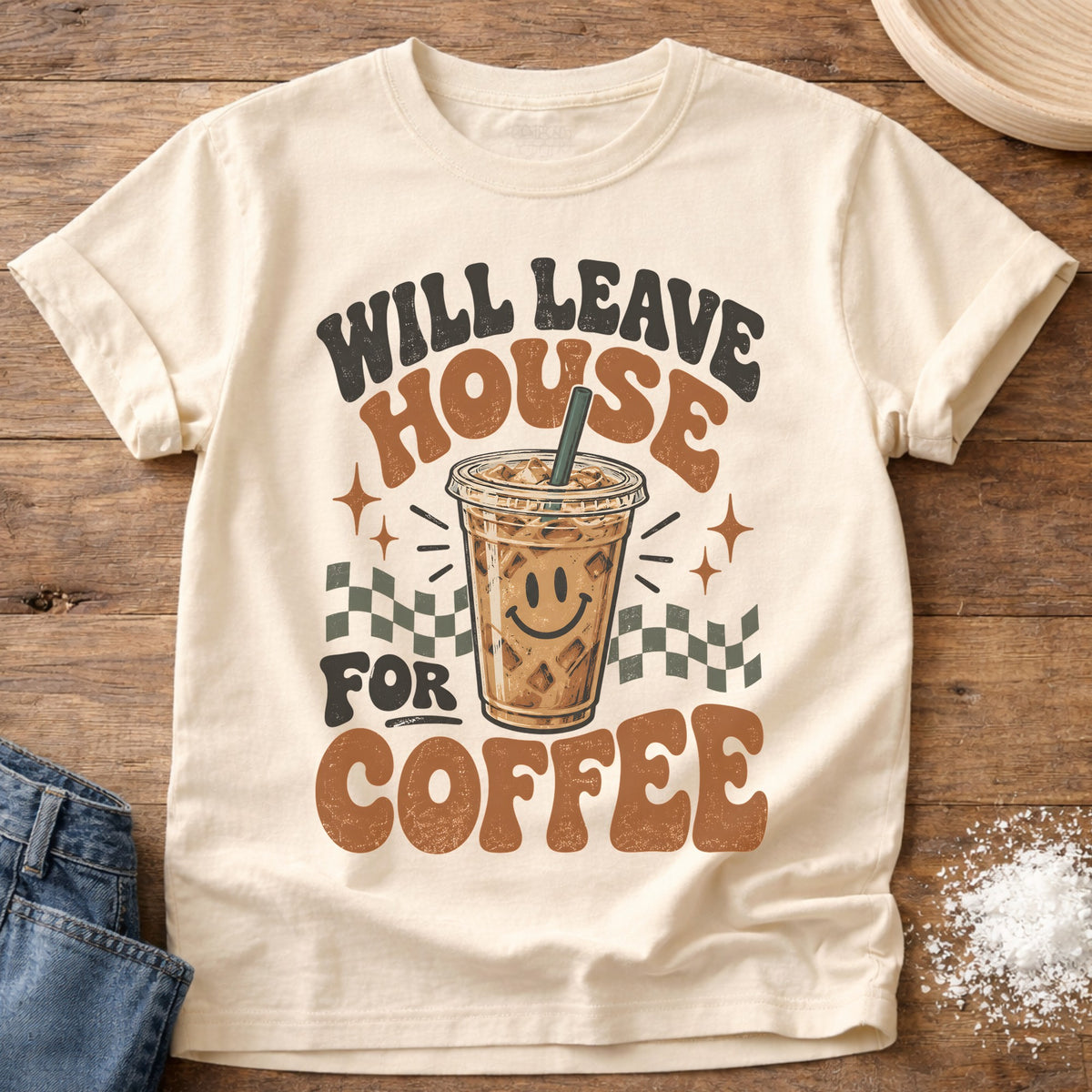 Knead More Fun Coffee Break Devotion t-shirt in Ivory