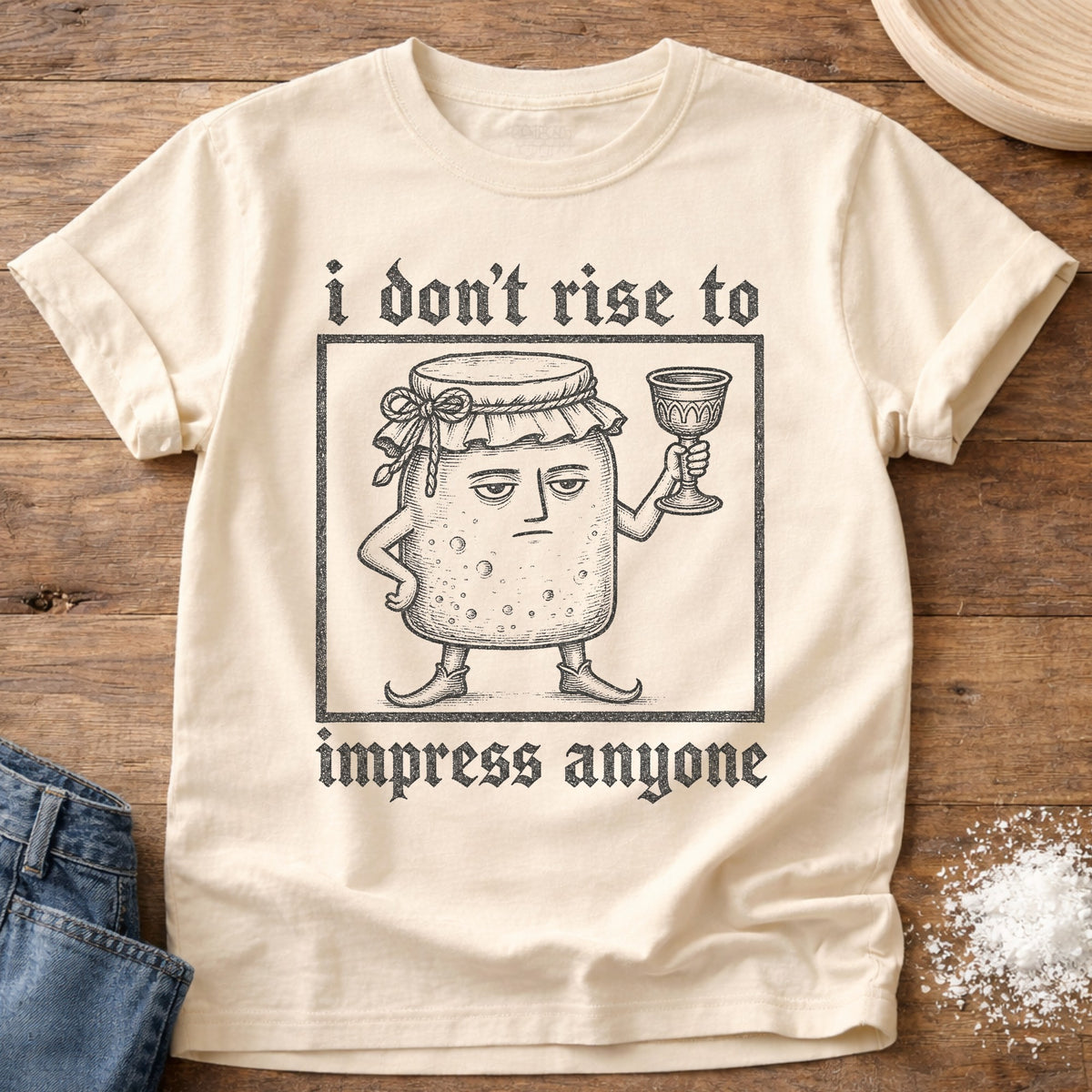 Knead More Fun Rise And Impress t-shirt in Ivory