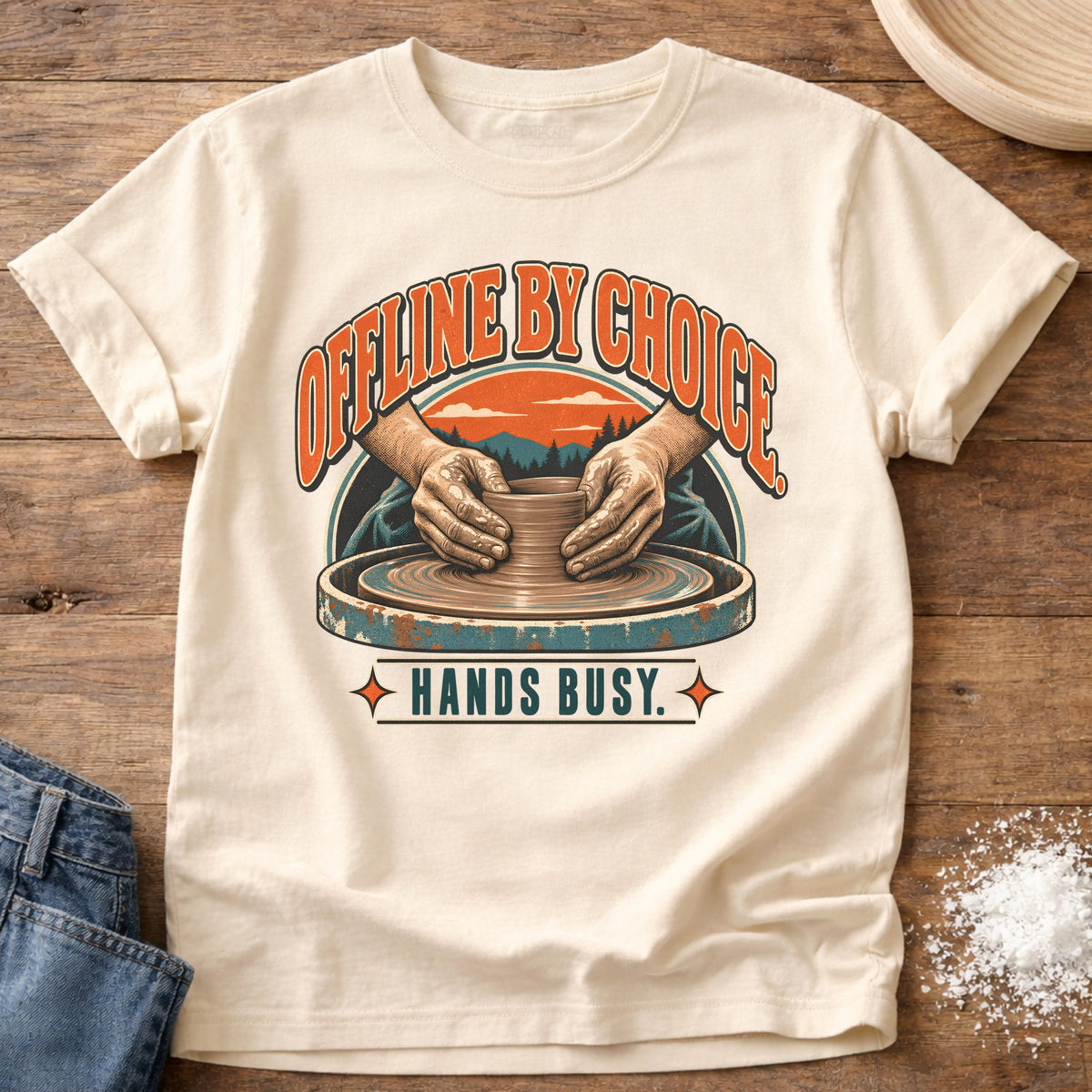 Knead More Fun Offline By Choice t-shirt in Ivory