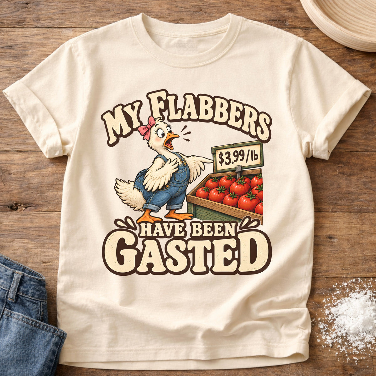 Knead More Fun Flabbergasted t-shirt in Ivory