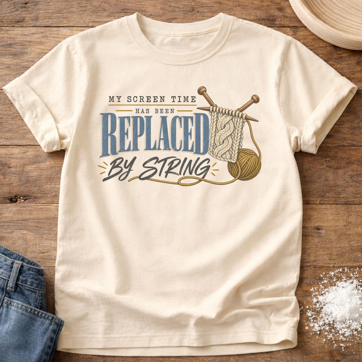Knead More Fun String t-shirt in Ivory
