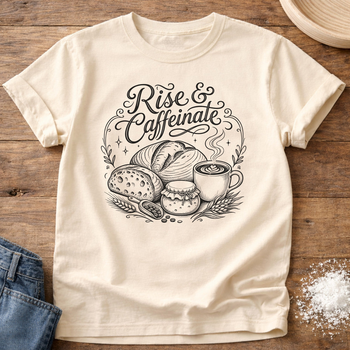 Knead More Fun Morning Fuel t-shirt in Ivory