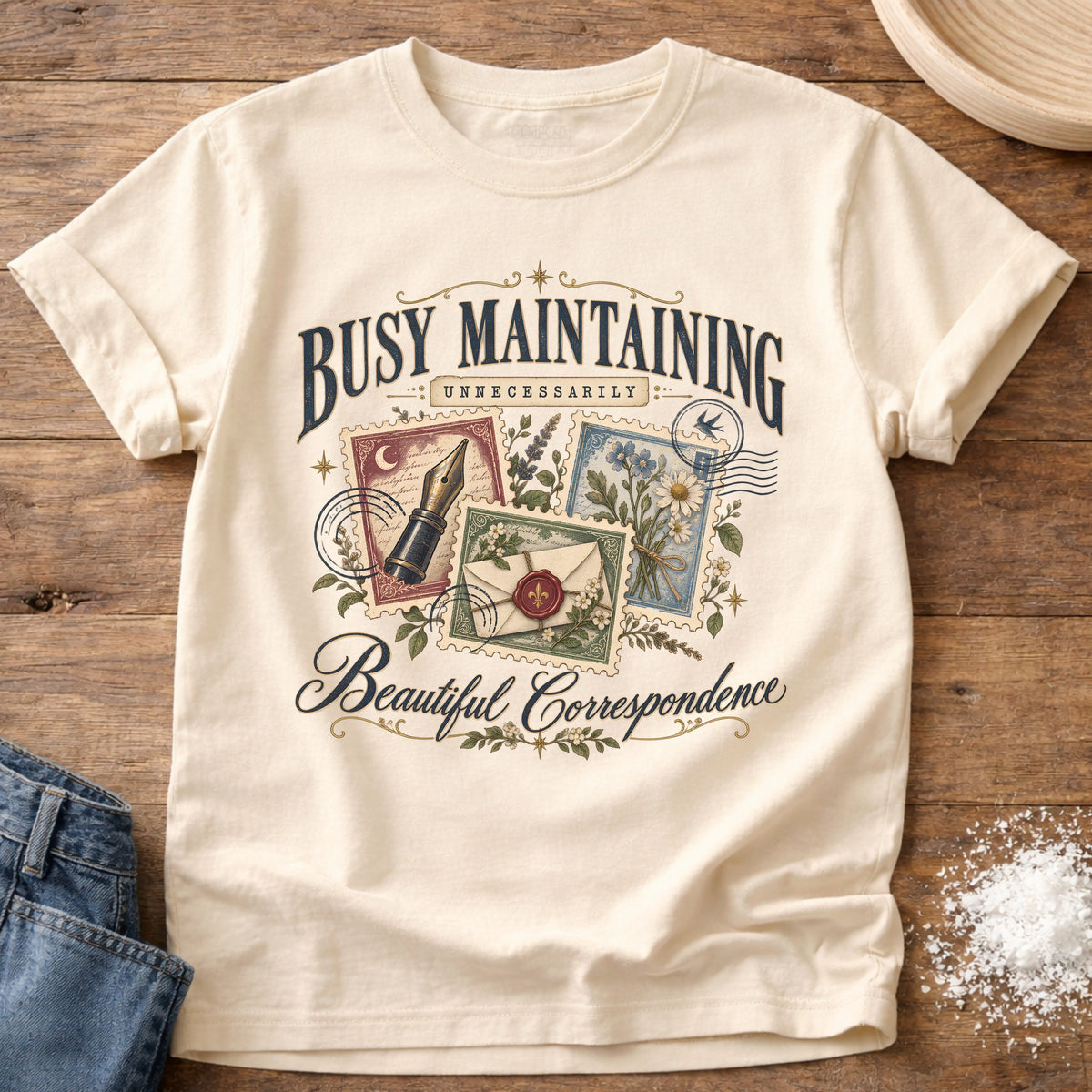 Knead More Fun Beautiful Correspondence t-shirt in Ivory